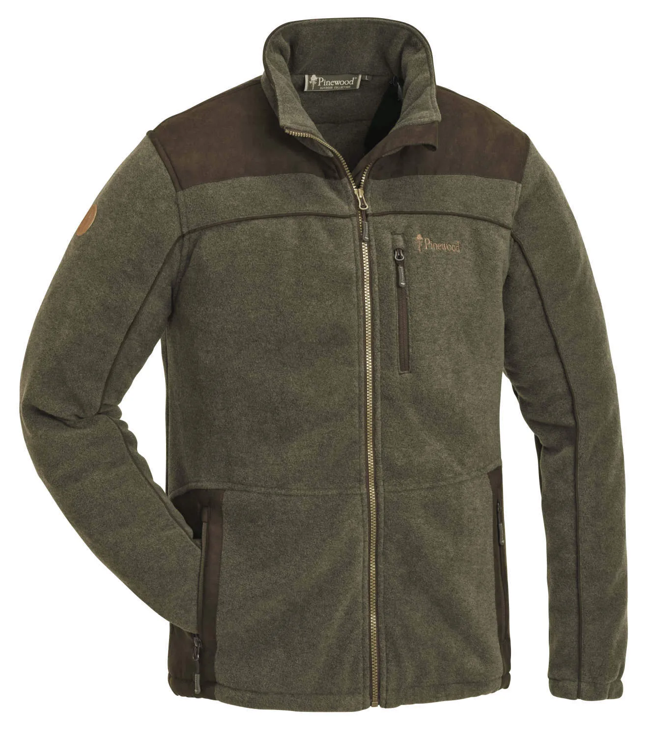 5067-702-1-Fleece Jacket Prestwick Exklusive - Olive mel Suede Brown (345).jpg