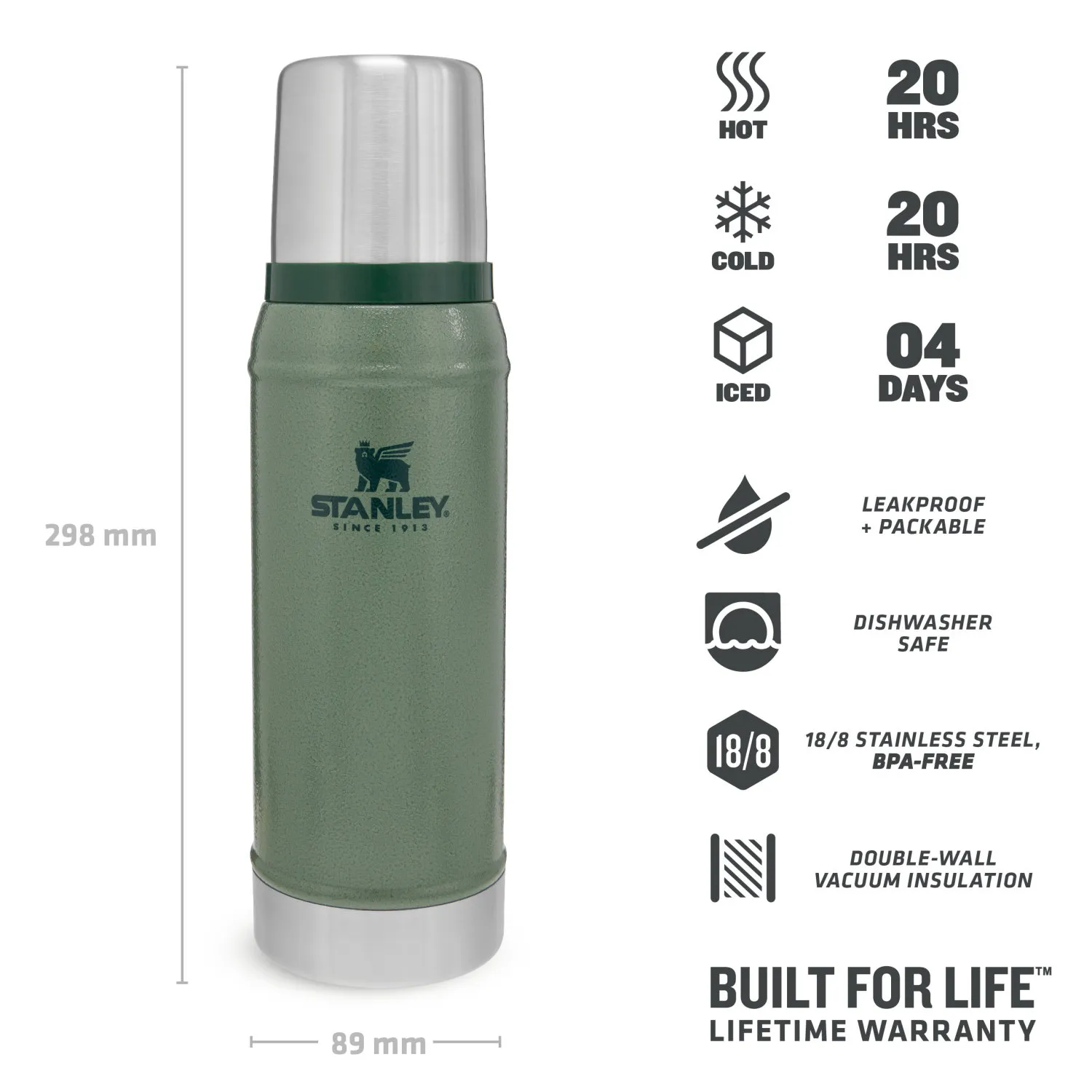 Stanley - The Legendary Classic Bottle 0.75 L _ 25 OZ - Hammertone Green - 3.jpg