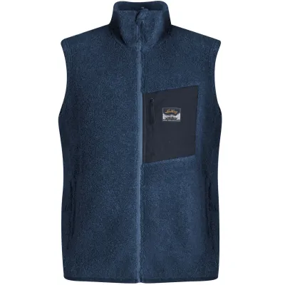 Flok Wool Ms Pile Vest blau