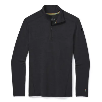 Men's Classic Thermal Merino Base Layer 1/4 Zip schwarz